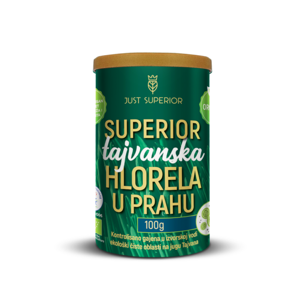 Hlorela - Organska tajvanska Chlorella - 100g - JustSuperior